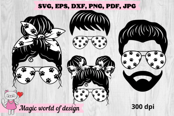Dog Paw Family Life Bundle Svg: Mom Life Graphics for Crafts