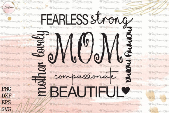 Mom Phrase Collage SVG: Graphics for Crafts